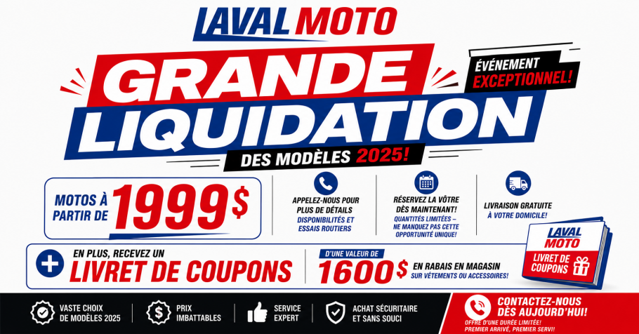 🔥🏍️ GRANDE LIQUIDATION LAVAL MOTO – MODÈLES 2025 🏍️🔥